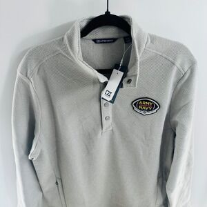 Navy‎ vs Army Cutter & Buck Pullover Snap Mock Neck Sustainable Materials M